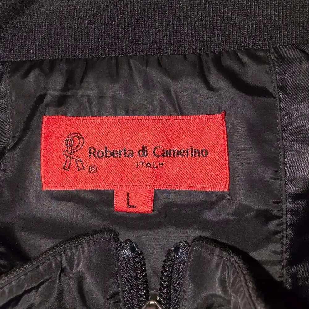 RARE Roberta di Camerino Italy Black Grid Full Zip Windbreaker Jacket